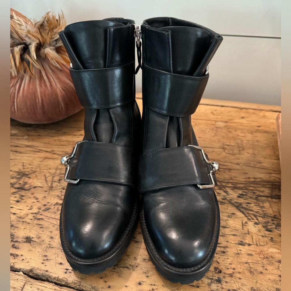 Bally Gabiria Black Smooth Ankle Boots.